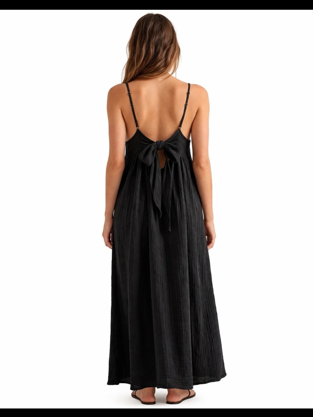 Sol Angeles Black Gauzy Maxi Dress Plus Size in Black NEW! RV$128 Anthropologie - Picture 12 of 15